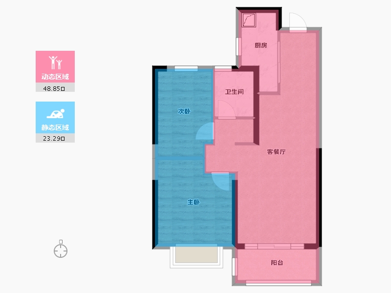 河北省-邢台市-美的未来城-63.85-户型库-动静分区