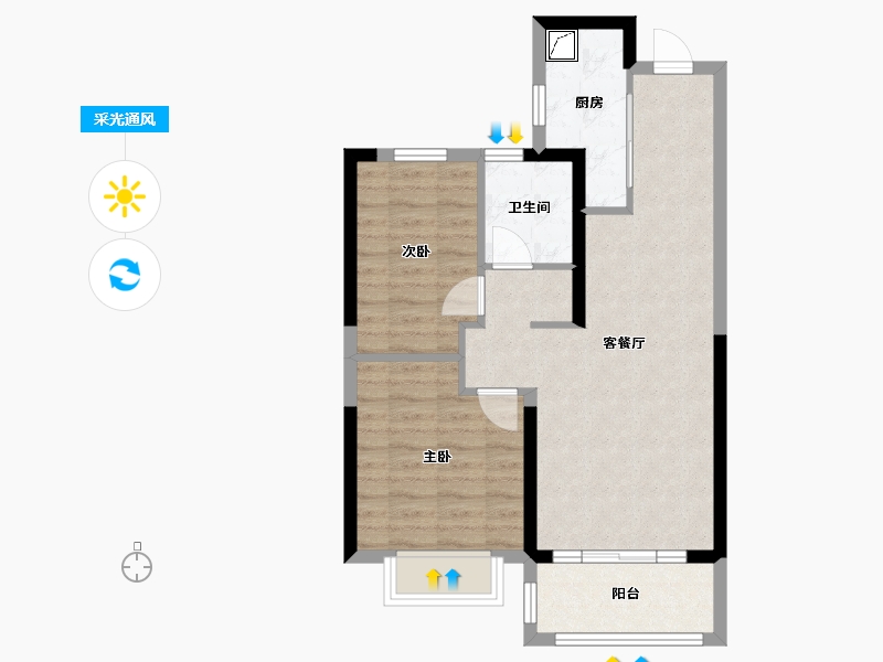 河北省-邢台市-美的未来城-63.85-户型库-采光通风