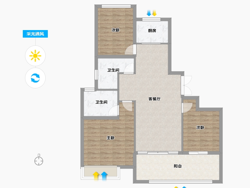 河南省-周口市-周投绿城·留香园-95.20-户型库-采光通风