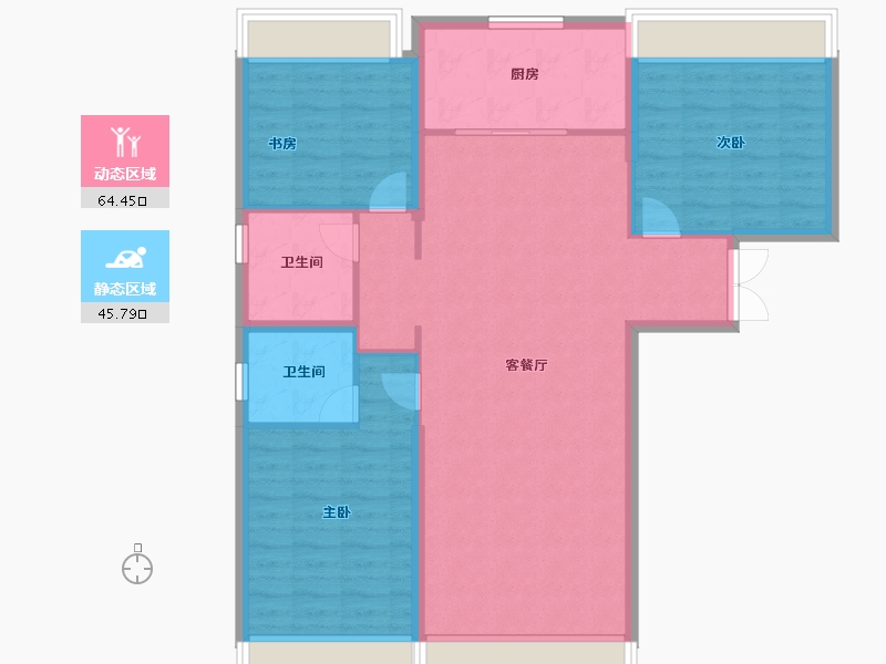 甘肃省-武威市-天一外滩-100.40-户型库-动静分区