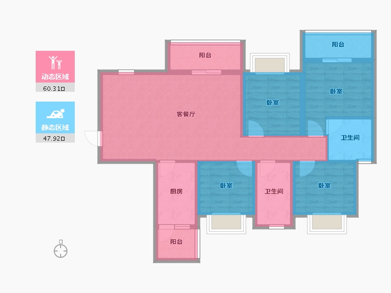 四川省-资阳市-喜悦长岛-95.91-户型库-动静分区