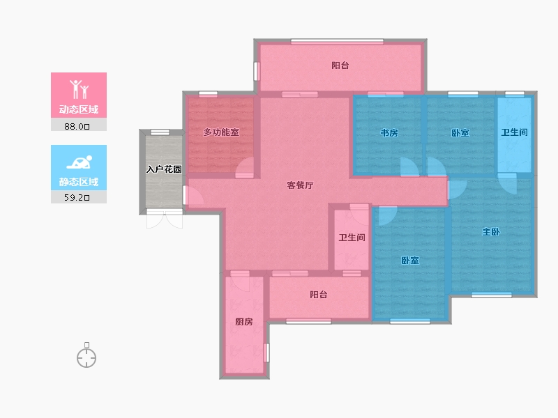 广西壮族自治区-玉林市-万昌现代东方-136.50-户型库-动静分区