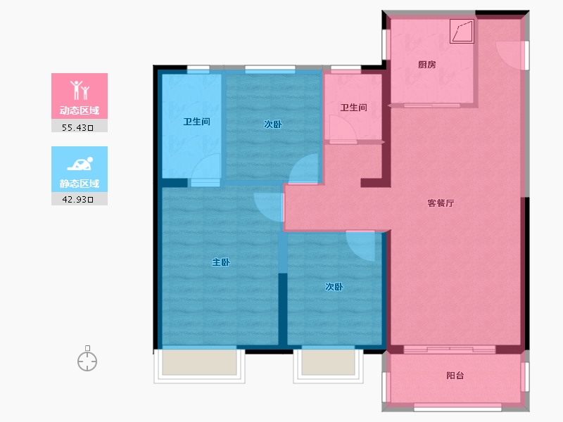 河北省-邢台市-美的未来城-88.10-户型库-动静分区