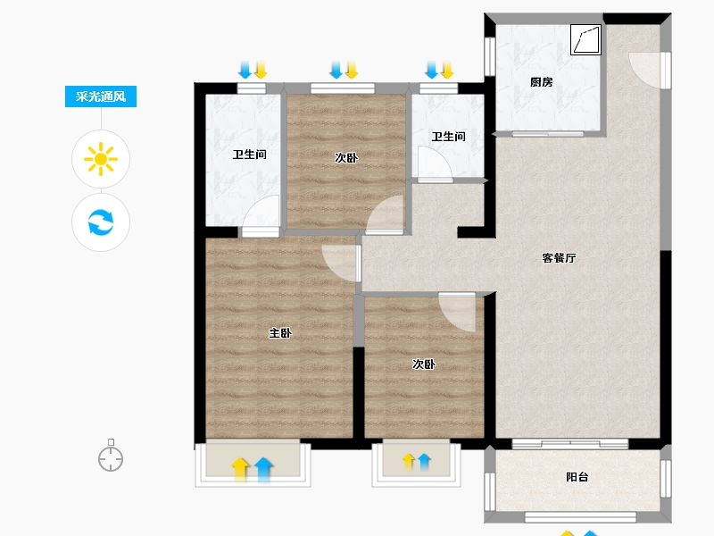 河北省-邢台市-美的未来城-88.10-户型库-采光通风