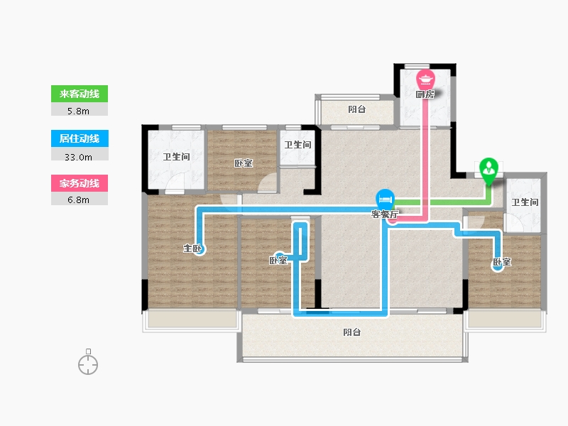 安徽省-宣城市-旌德碧桂园-160.00-户型库-动静线