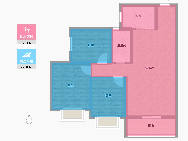 四川省-资阳市-博邦紫韵东城-68.47-户型库-动静分区