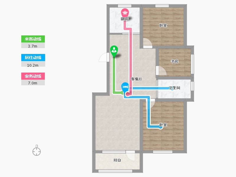 吉林省-延边朝鲜族自治州-丽景雅园-85.30-户型库-动静线