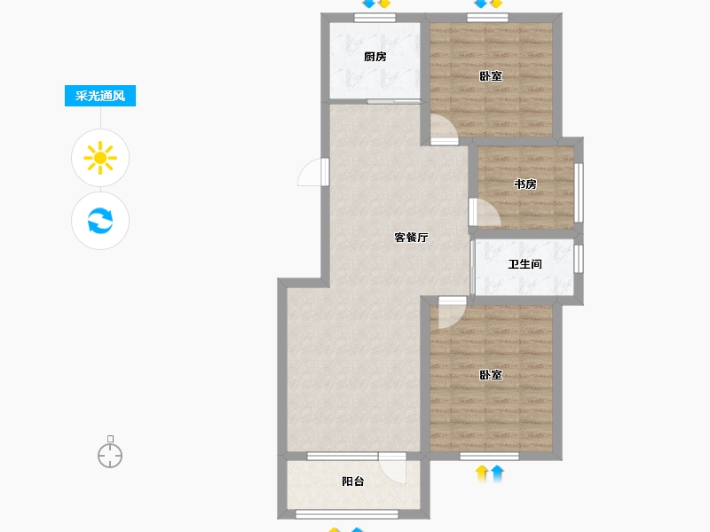 吉林省-延边朝鲜族自治州-丽景雅园-85.30-户型库-采光通风