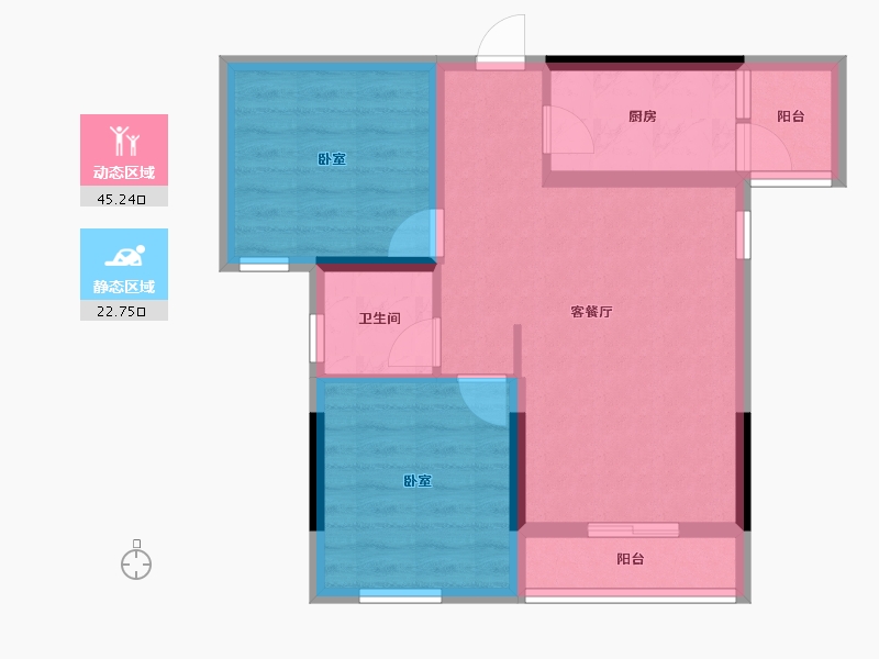 四川省-资阳市-喜悦长岛-59.95-户型库-动静分区