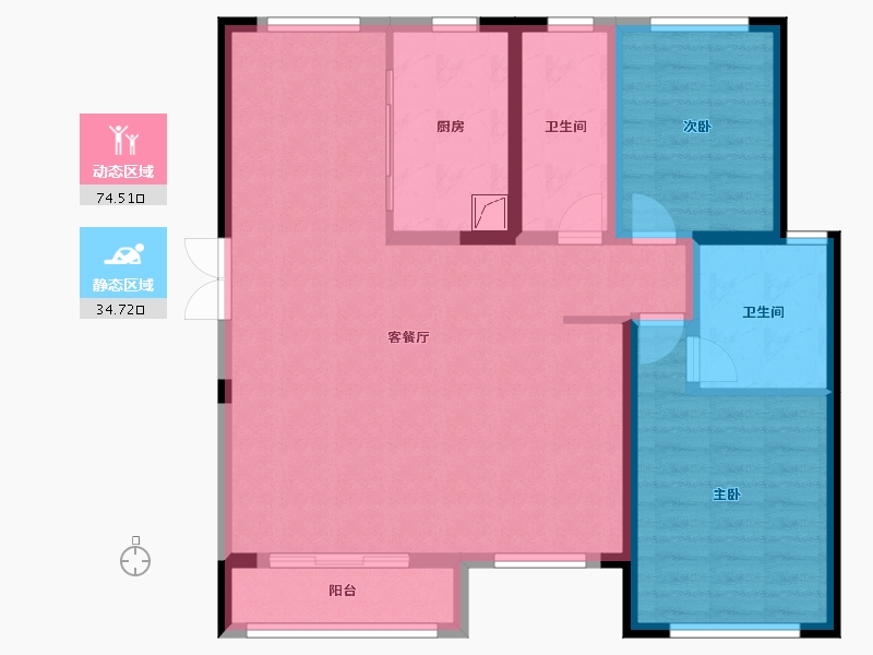 河北省-邢台市-永康瑞府-98.40-户型库-动静分区