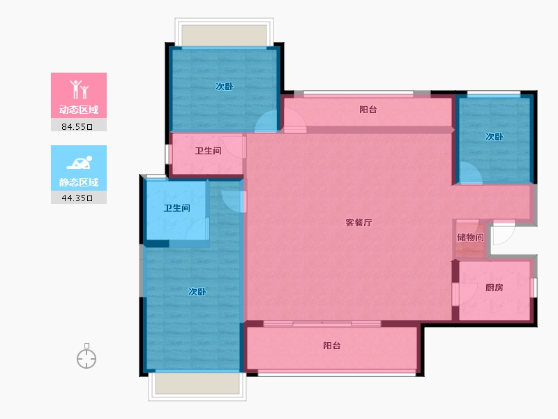 江西省-上饶市-华熙LIVE信江·华熙府第一区-116.07-户型库-动静分区