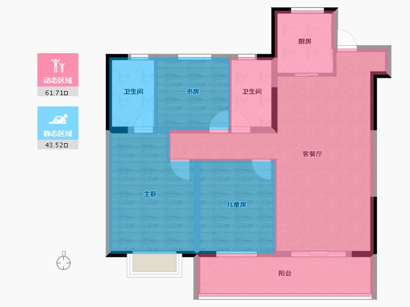 江苏省-徐州市-中国中铁陆港城-94.40-户型库-动静分区