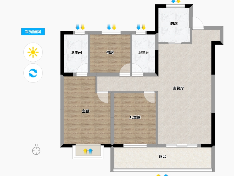 江苏省-徐州市-中国中铁陆港城-94.40-户型库-采光通风