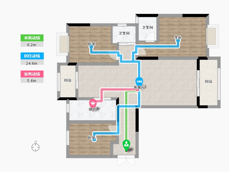 河南省-信阳市-信合溪苑-105.00-户型库-动静线