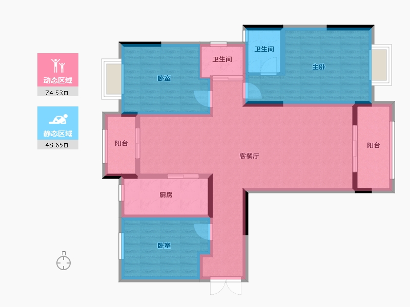 河南省-信阳市-信合溪苑-105.00-户型库-动静分区