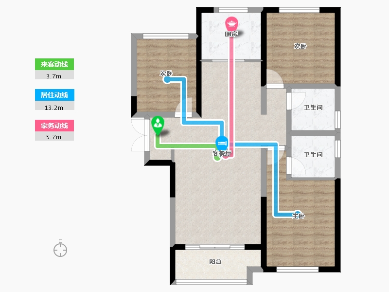 河北省-邢台市-永康瑞府-89.73-户型库-动静线