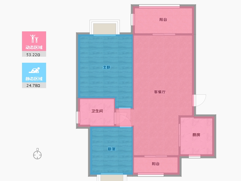 广东省-广州市-南国奥园-75.05-户型库-动静分区