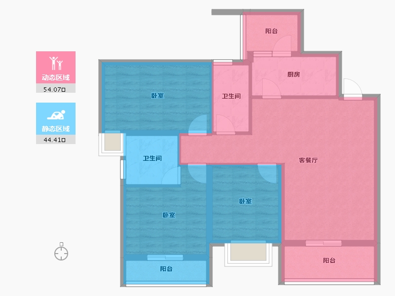 四川省-资阳市-喜悦长岛-87.48-户型库-动静分区