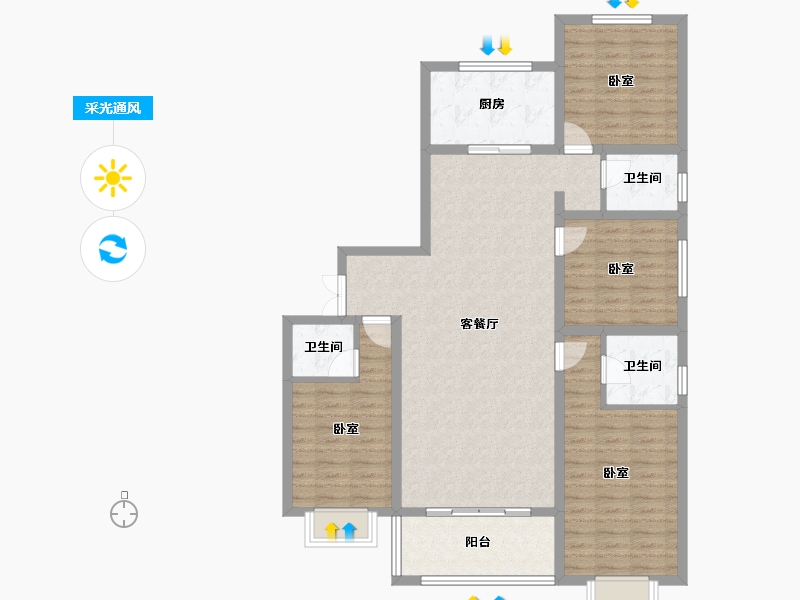 甘肃省-临夏回族自治州-碧云天·东城明珠-117.56-户型库-采光通风