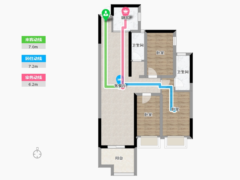 四川省-资阳市-博邦紫韵东城-76.73-户型库-动静线