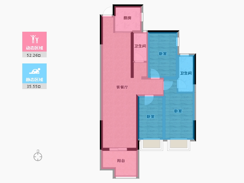 四川省-资阳市-博邦紫韵东城-76.73-户型库-动静分区