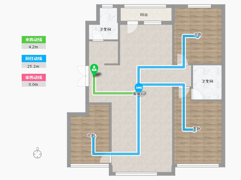 吉林省-辽源市-玉圭园御水丹堤-109.62-户型库-动静线