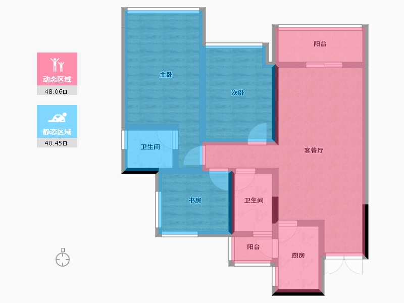 四川省-绵阳市-景茂誉府-77.14-户型库-动静分区