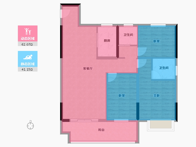 安徽省-宿州市-钟鑫·宸南里-92.80-户型库-动静分区