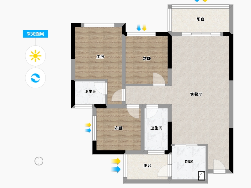 四川省-南充市-满投·御江云邸-106.00-户型库-采光通风