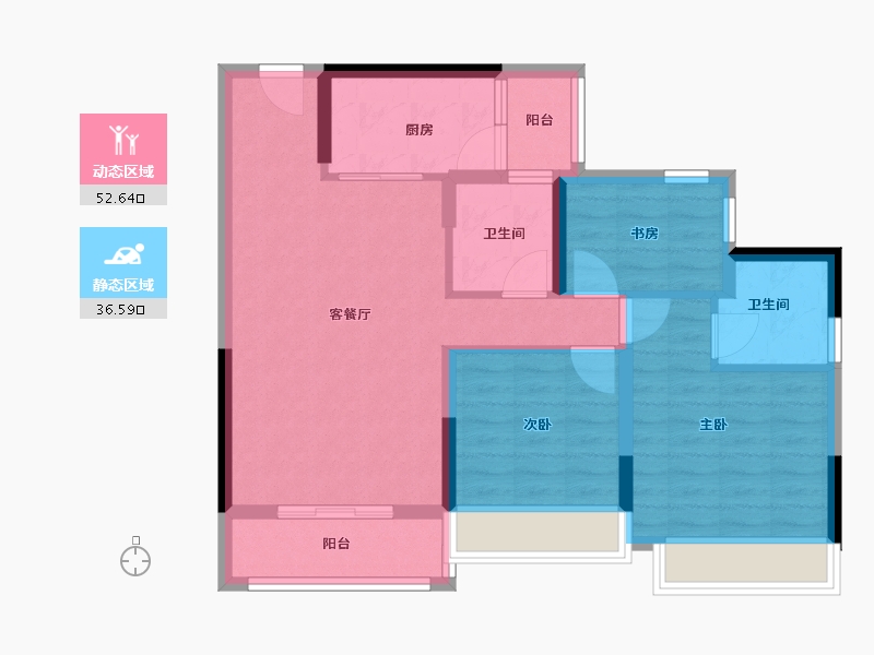 广东省-揭阳市-阳光城·宏和翡翠湾-79.20-户型库-动静分区