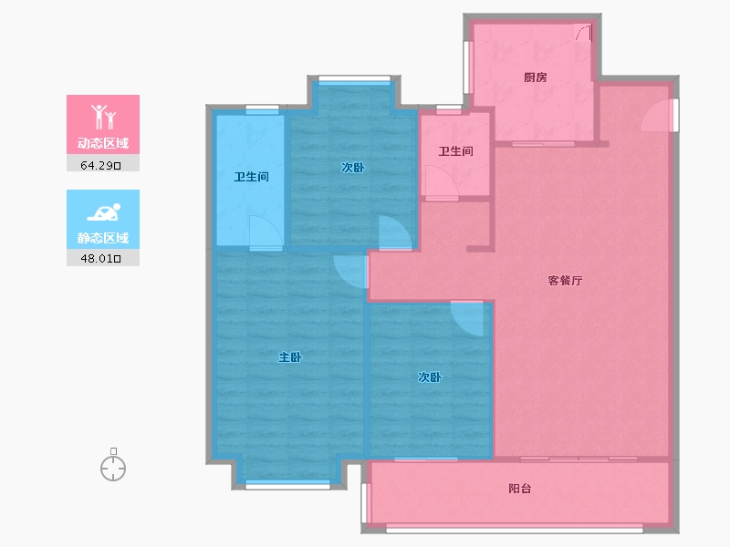 江苏省-南京市-方山望-91.80-户型库-动静分区