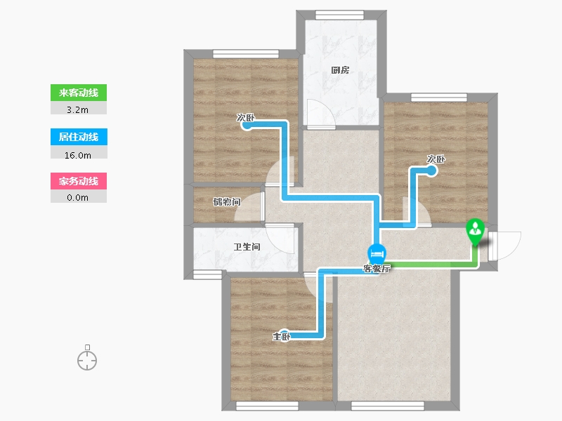 黑龙江省-大庆市-丽都佳苑-80.00-户型库-动静线