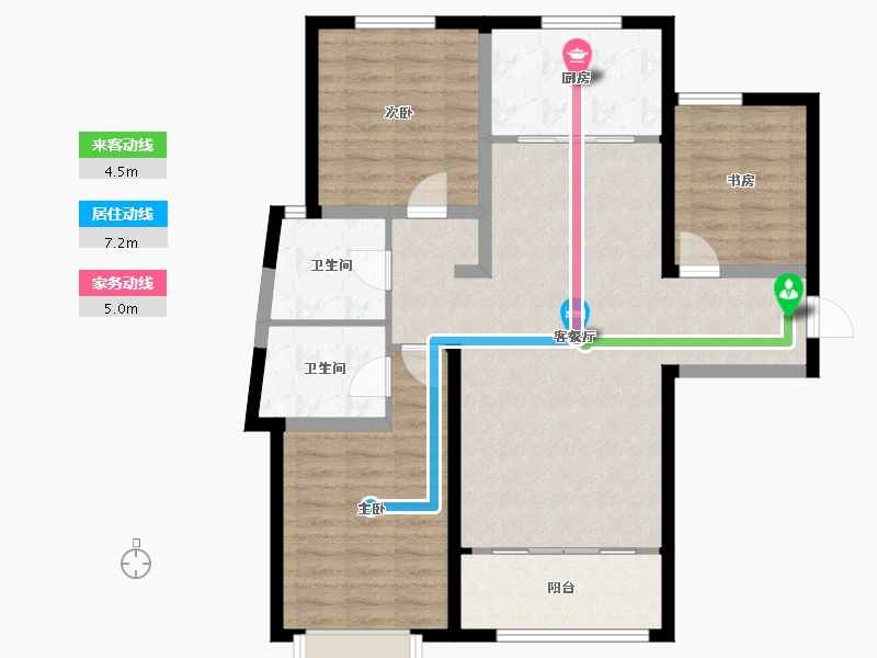 宁夏回族自治区-银川市-宝湖·天脊-95.42-户型库-动静线