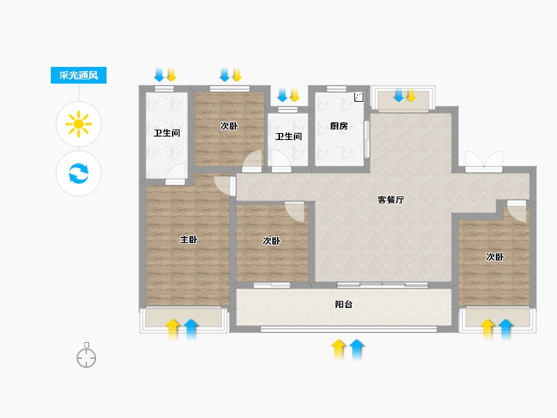 江苏省-扬州市-天赋星辰-114.41-户型库-采光通风