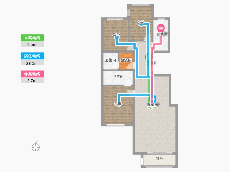 北京-北京市-香山嘉园-110.00-户型库-动静线