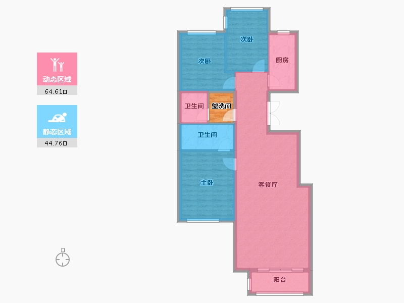 北京-北京市-香山嘉园-110.00-户型库-动静分区