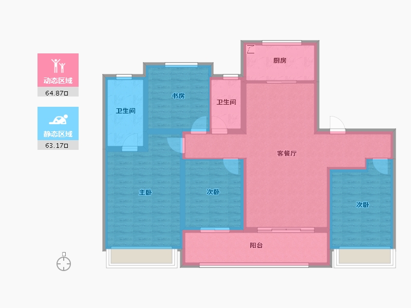 江苏省-扬州市-天赋星辰-114.41-户型库-动静分区