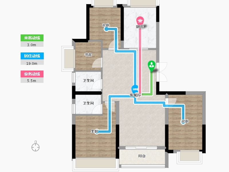 湖北省-武汉市-青青佳园-103.00-户型库-动静线