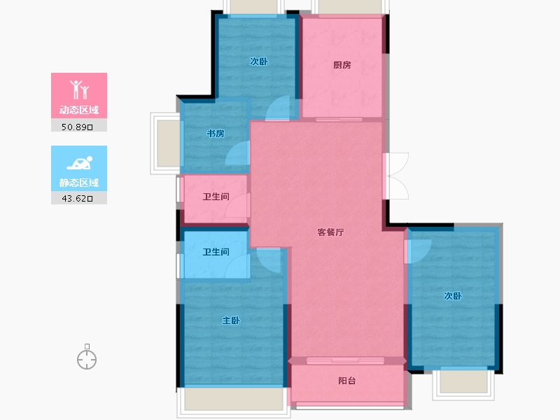 湖北省-武汉市-青青佳园-103.00-户型库-动静分区