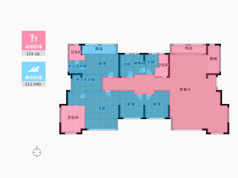 辽宁省-营口市-佰樱仕溪-227.32-户型库-动静分区