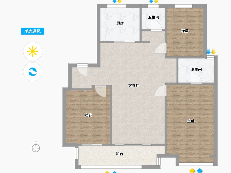 江苏省-徐州市-万科未来城-102.06-户型库-采光通风