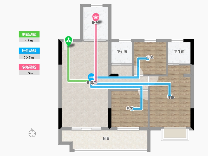 安徽省-宿州市-钟鑫·宸南里-83.20-户型库-动静线