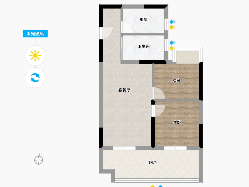 云南省-西双版纳傣族自治州-西双版纳碧桂园-57.88-户型库-采光通风