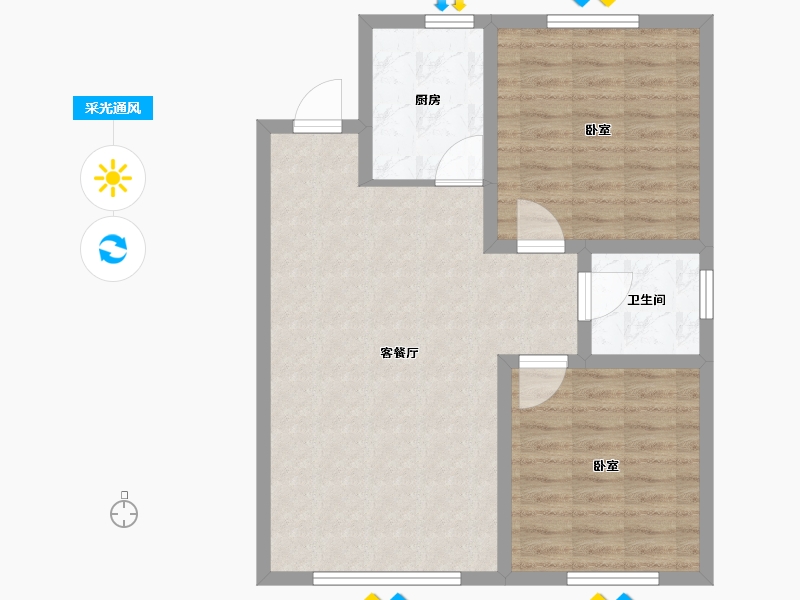 辽宁省-辽阳市-君悦天下-72.00-户型库-采光通风