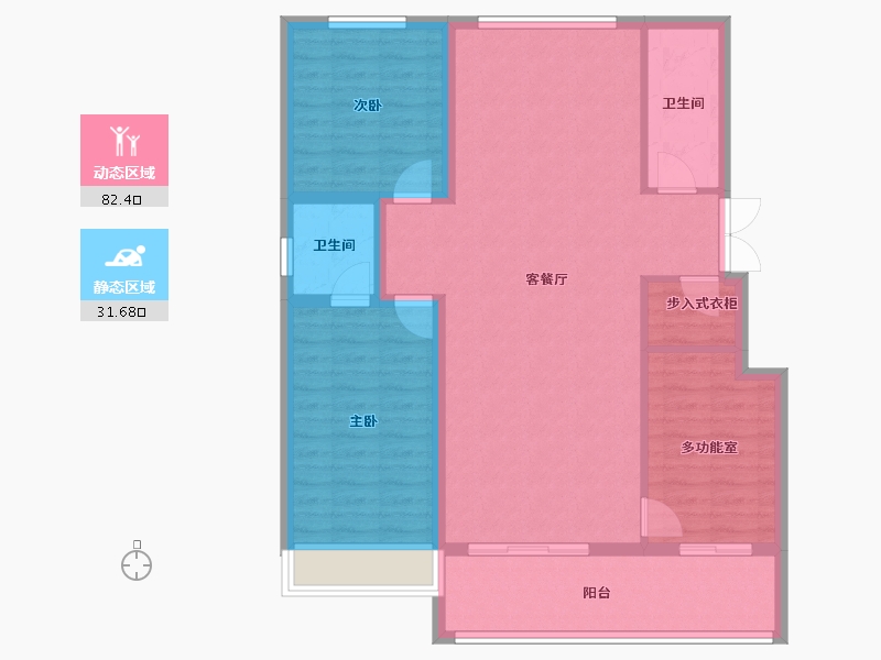 吉林省-辽源市-东丰·南湖一号南区-103.66-户型库-动静分区