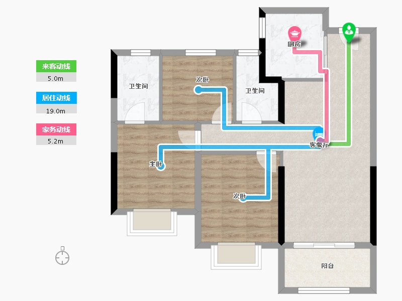 福建省-莆田市-​建发融创和鸣兰溪-76.73-户型库-动静线