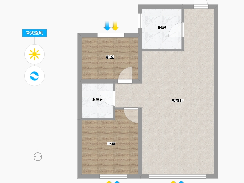 辽宁省-辽阳市-君悦天下-68.00-户型库-采光通风