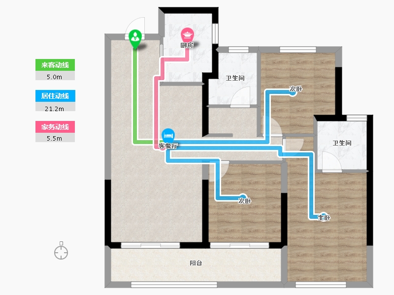 福建省-莆田市-联发融创龍德井壹号-89.98-户型库-动静线