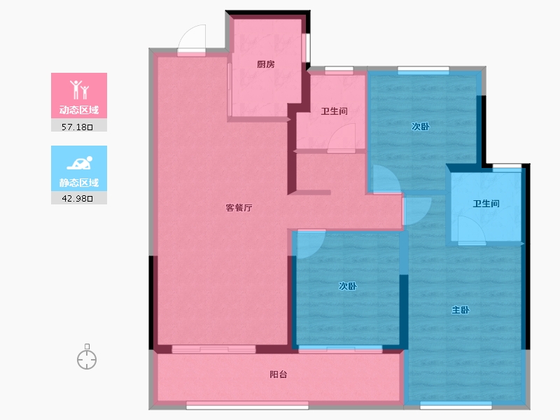 福建省-莆田市-联发融创龍德井壹号-89.98-户型库-动静分区