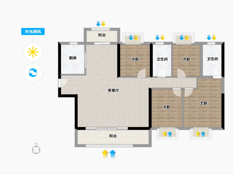 福建省-莆田市-​建发融创和鸣兰溪-116.74-户型库-采光通风